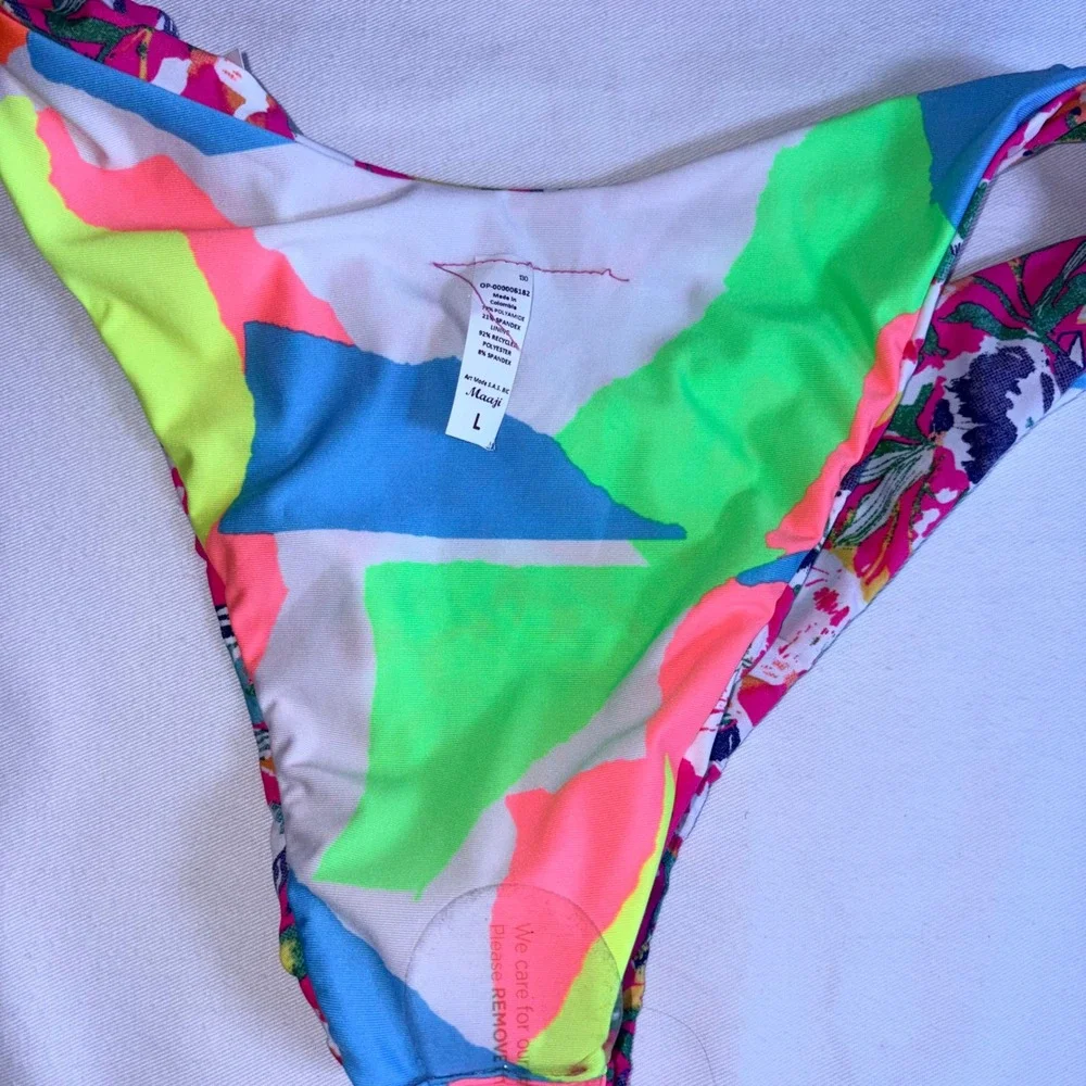 Maaji Bikini Set Large Multicolor Floral Abstract Tropical Bandeau PT7000SET616